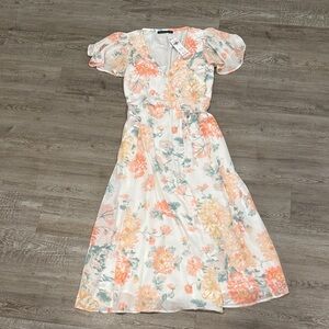 Elegant Floral Floral Midi Dress